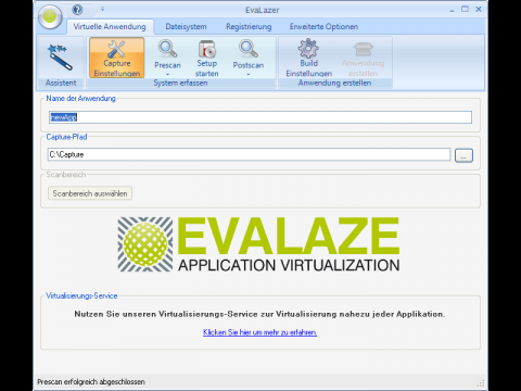 Die Evalazer-Benutzeroberfl&auml;che